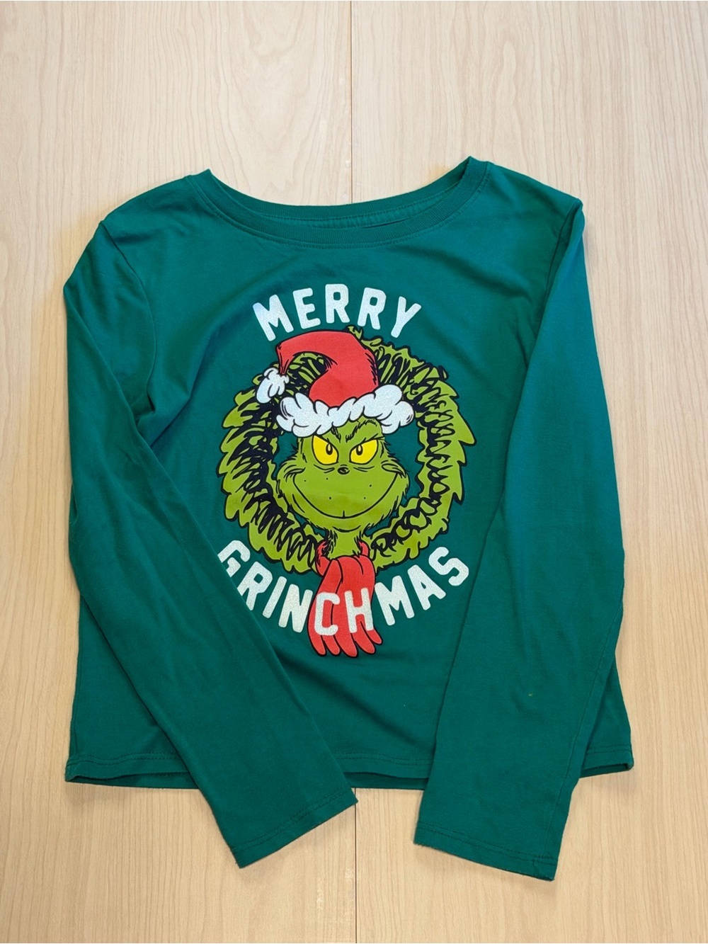 Kids Green 'Merry Grinchmas' Long-Sleeve Graphic Tee